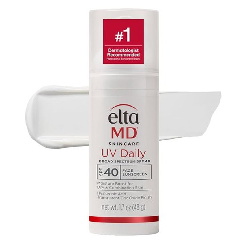 EltaMD UV Daily Face Sunscreen - Transparent Zinc Oxide & Hyaluronic Acid, Moisturizes & Protects Skin
