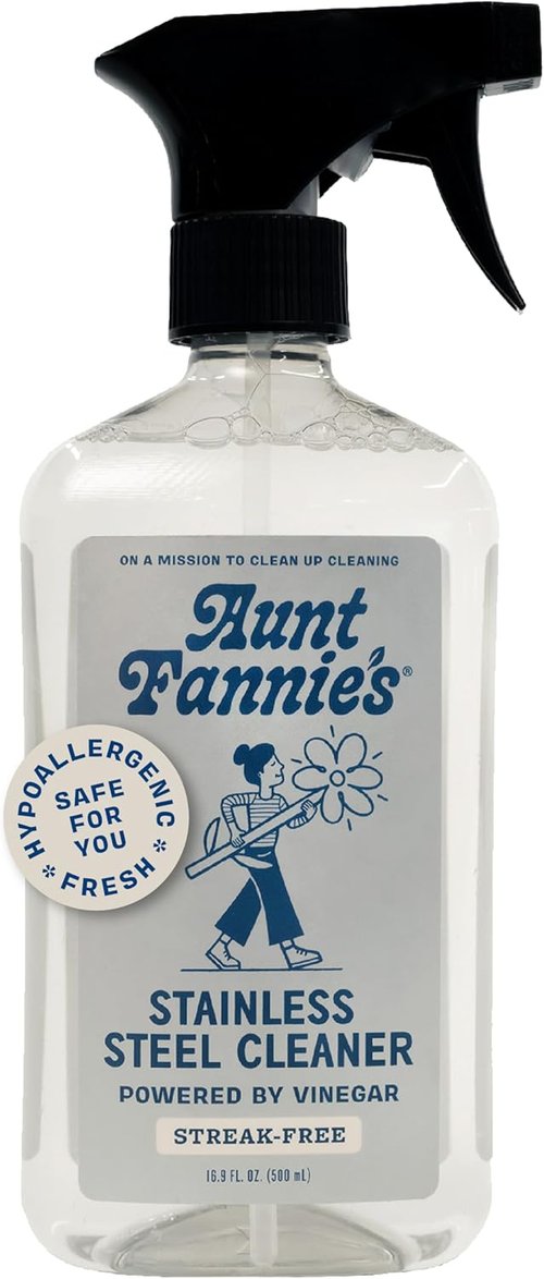 Aunt Fannie's Stainless Steel Cleaner - Vinegar-Powered Fingerprint & Residue Remover | 1 Pack