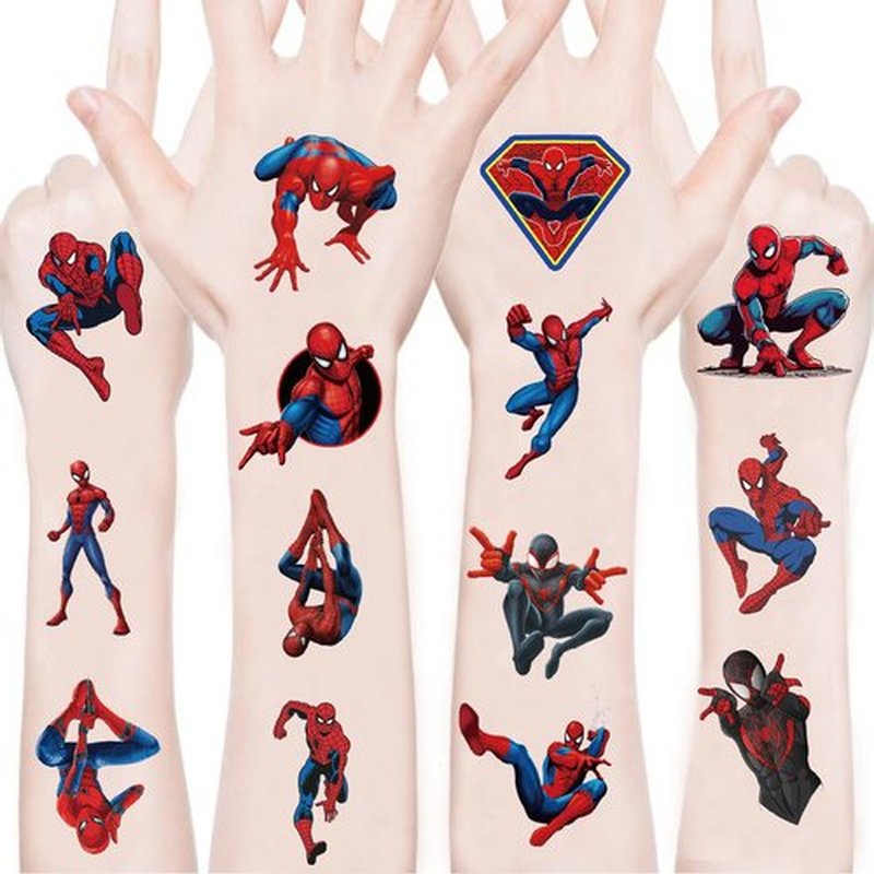 JCQAYB 100pcs Spider- Man Temporary Tattoos for kids,Birthday Party Supplies Favors Decorations Cute Fake Tattoos Stickers Spider - Man Party Decorations