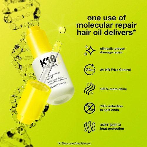 K18 Molecular Repair Hair Oil - Weightless Formula for Stronger, Healthier Hair | All Hair Types