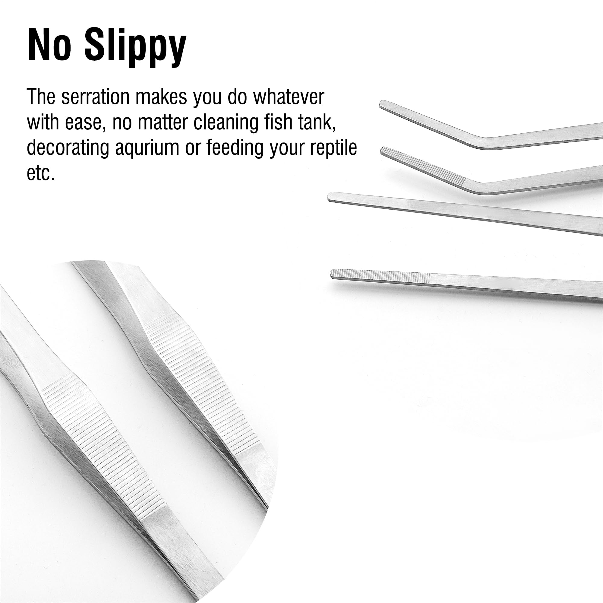 Dxobay 2Pcs 15 inch Extra Long Rustproof Tweezers for Salt & Fresh Water, Heavy Duty Reptile Feeding Tongs for Aquarium & Terrarium, Large Metal Snake Feeding Tongs, SUS 304 Stainless Steel Tweezers
