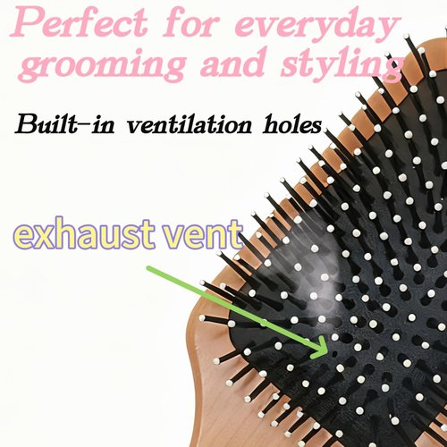 Skiennix Hair Brush - Detangling Paddle Brush for Thick or Curly Hair | Wet & Dry Styling Tool