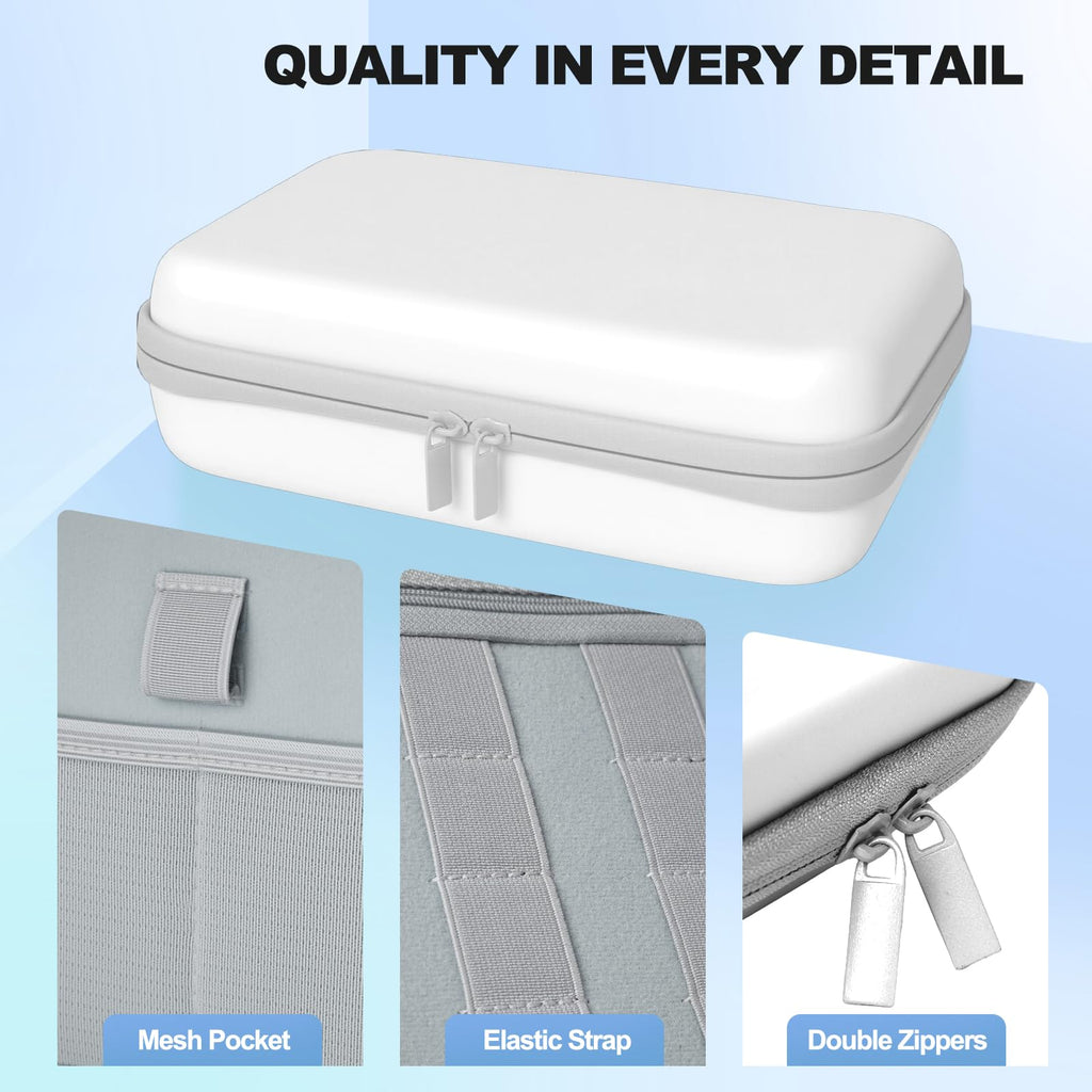 MeloSync Hard Travel Electronic Organizer Case for Power Bank Chargers Cables USB Flash Drive SD Card Electronics & Backpack Organizer Travel Case Small Portable Accessories Bag, white