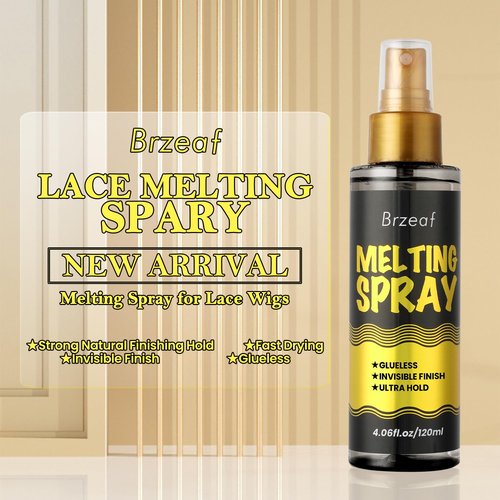 Brzeaf Lace Melting Spray and Holding Spray(120ml), Extreme Hold & Glueless, Melting Spray for Lace Wigs, Strong Natural Finishing Hold, Dries Quickly, Wig Melting Spray & Hair Adhesive for Wigs