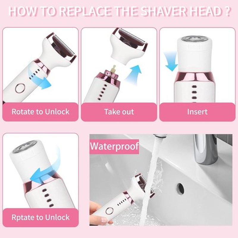 2026 LED Display Electric Razor | Skiennix Women's Wet & Dry Shaver - Painless 4-in-1 Cordless 3-Blade for Legs, Arms, Bikini