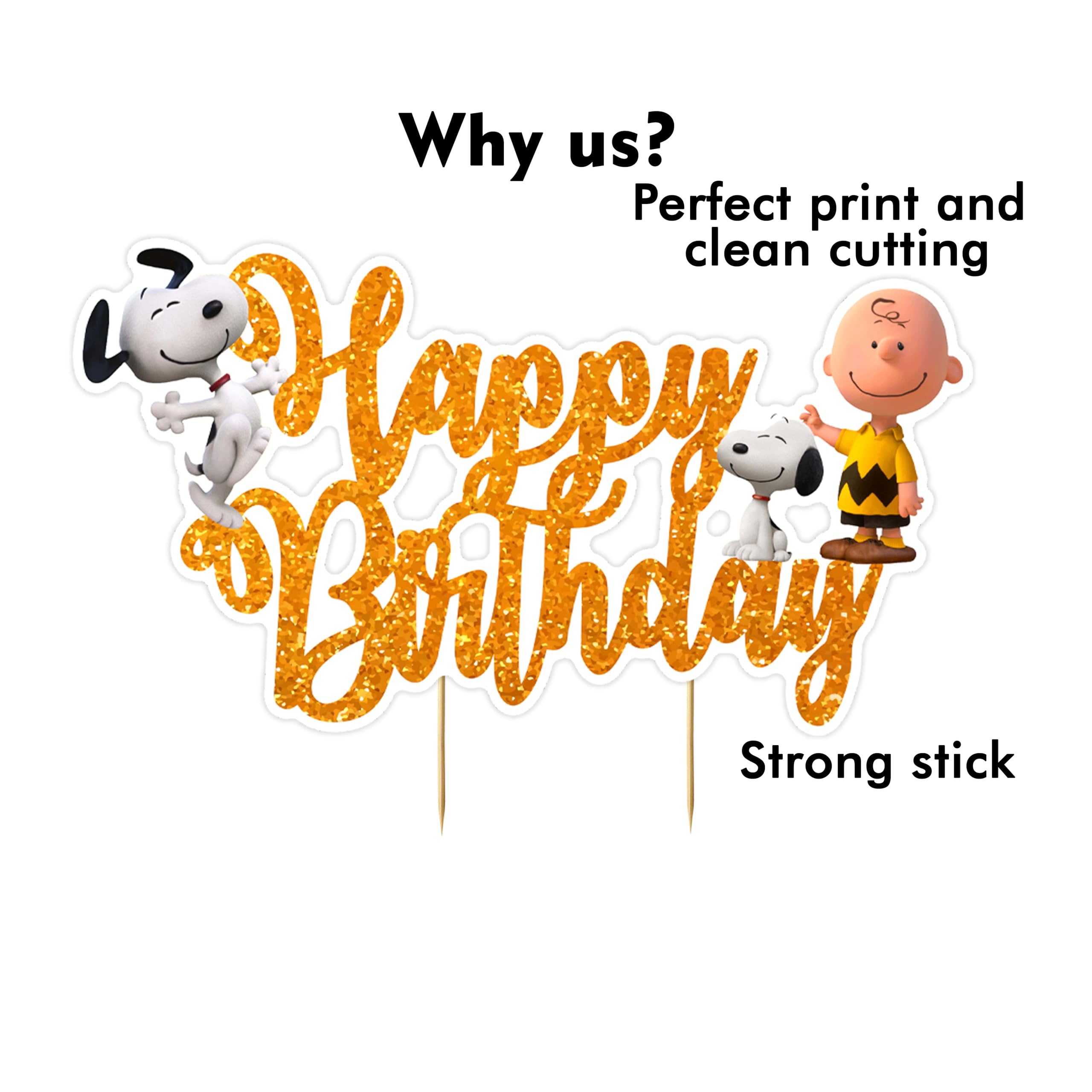 Charlie Broown Happy Birthday Cake Topper, Classic Cartoon Style Cake Topper for Birthday Celebration, Premium Cardstock Cake Decor for Themed Parties, Cake Decoration for Home and Event Celebrations
