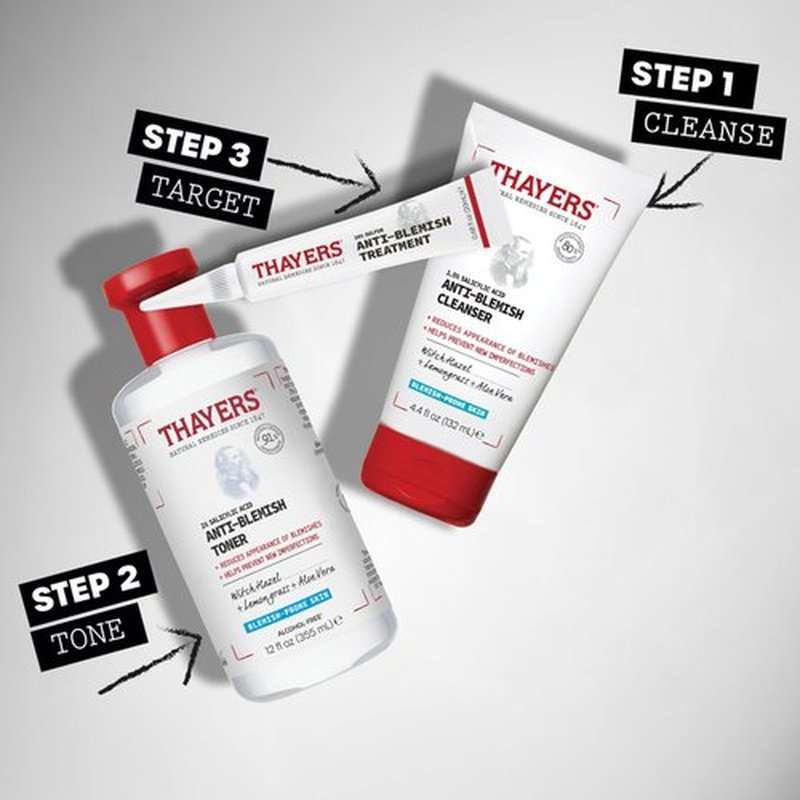 THAYERS Rapid Acne Treatment with 10% Sulfur, Sulfur Acne Treatment with Niacinamide and Glycolic Acid, Soothing and Non-Stripping Skin Care, 0.68 Fl Oz