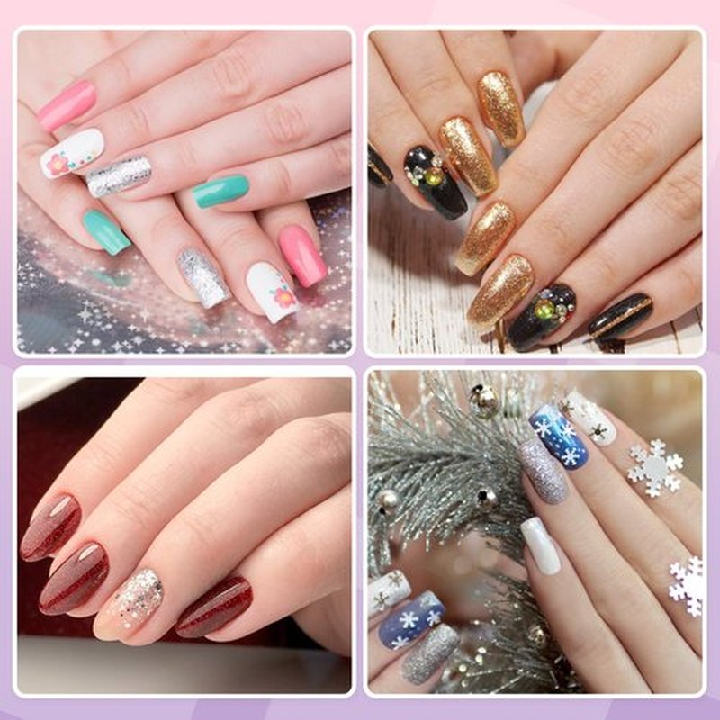 Acrylic Nail Kit for Beginners with Everything Professional, 12 Glitter Powder Nail Kit Acrylic Set, Nail Care Art Design Tip Brush Clipper File Supplie, DIY Tool