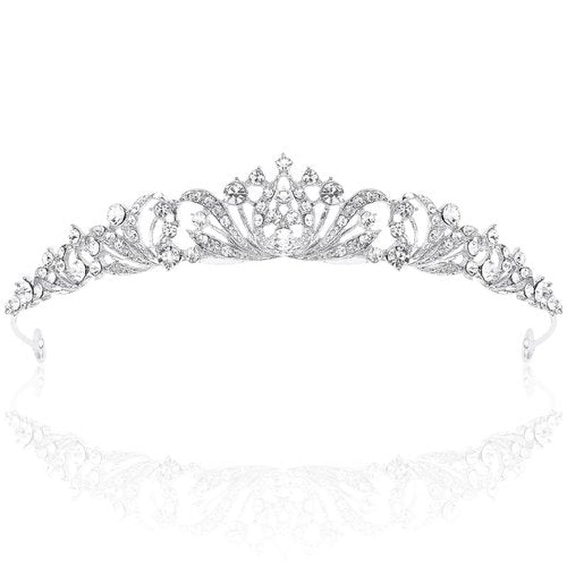 TOBATOBA Silver Tiara Crowns for Women Girls Wedding Tiara Princess Tiara for Wedding Prom Quinceanera Birthday Crown Halloween Hair Accessories