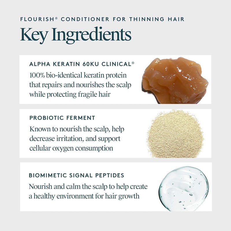 VIRTUE Flourish Conditioner - Sulfate-Free Hair Growth Formula for Fine, Thinning Hair | Color Safe, Detangles & Thickens