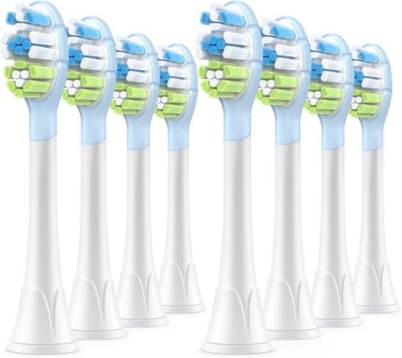DailyWhite 8 Pack Replacement Brush Heads for Philips Sonicare - Superior Clean, White