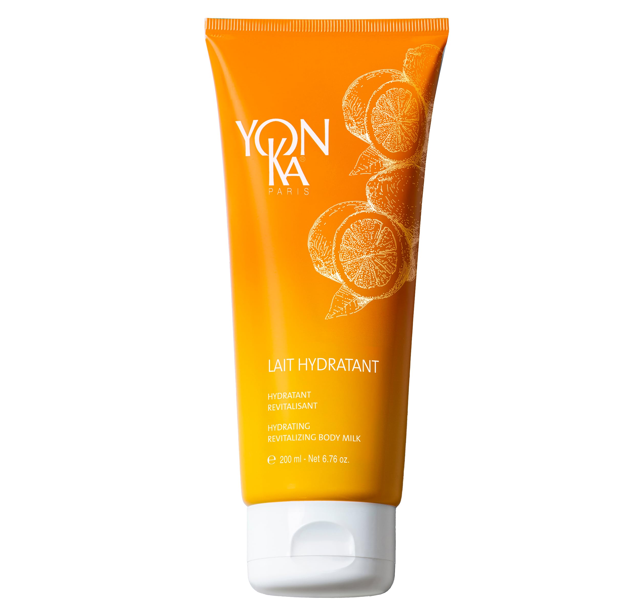 Yon-Ka Sweet Orange Body Milk, Lightweight Body Moisturizer with Vitamin E to Repair Skin, Natural Almond and Coconut Oils Hydrate Dry Arms and Legs (200ml)