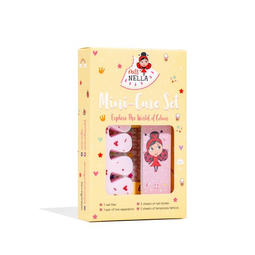 MISS NELLA Nail KIT- Nail Accessories Set for Kids- Nail Stickers, Tattoos, Nail Filer & Toe separators- All Designed foe Children Hands & Toes