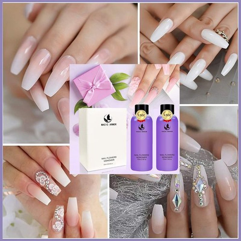MAGIC ARMOR Acrylic Liquid Monomer - 150ml Professional Acrylic Monomer for Nail System Kit, Quick-Dry for Nail Extensions