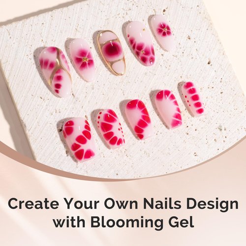 MelodySusie Hema Free Blooming Gel for Nail Design, Marble Watercolor UV Nail Polish, Spreading Effect Sheer Painting Nail Art Supplies, Nail Salon Manicure at Home for Women, 0.53 Fl Oz