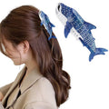 Dark Blue Whale Shark Hair Clips, Hapdoo Cute Ocean Sea Animal Hair Claw Clip for Women Girls, Acetate Nautical Marine Hair Accessories Gift