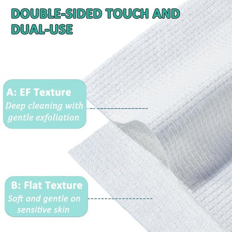 60-Count Disposable Face Towels Extra Large (10"x12") - 100% USDA Biobased, Fully Biodegradable Disposable Dry Wipes - Super Soft Makeup Remover & Facial Cloths for Sensitive Skin