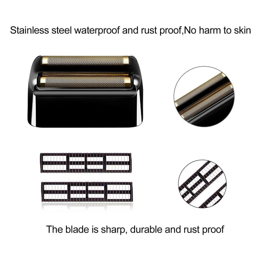2 pack Professional Replacement Foil and Cutters for BaBylissPRO Barberology Double Foil Shaver, Compatible with BaBylissPRO Barberology FXFS2 Shaver，Black