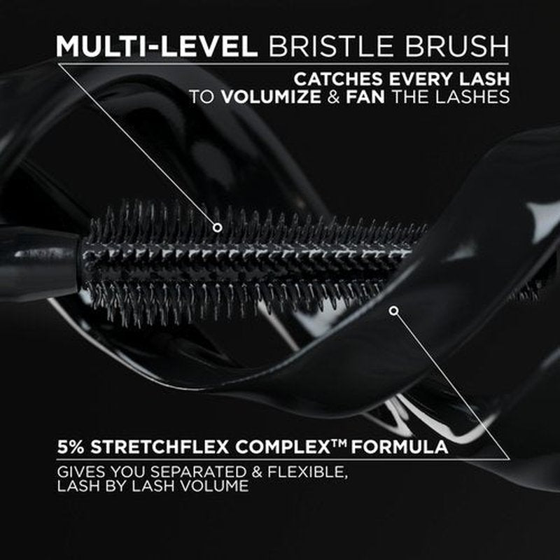 L'Oreal Paris Voluminous Panorama Mascara, Volumizing and Lengthening Mascara, Washable Longwear and Smudge Resistant Make Up, Blackest Black, 0.33 Fl Oz