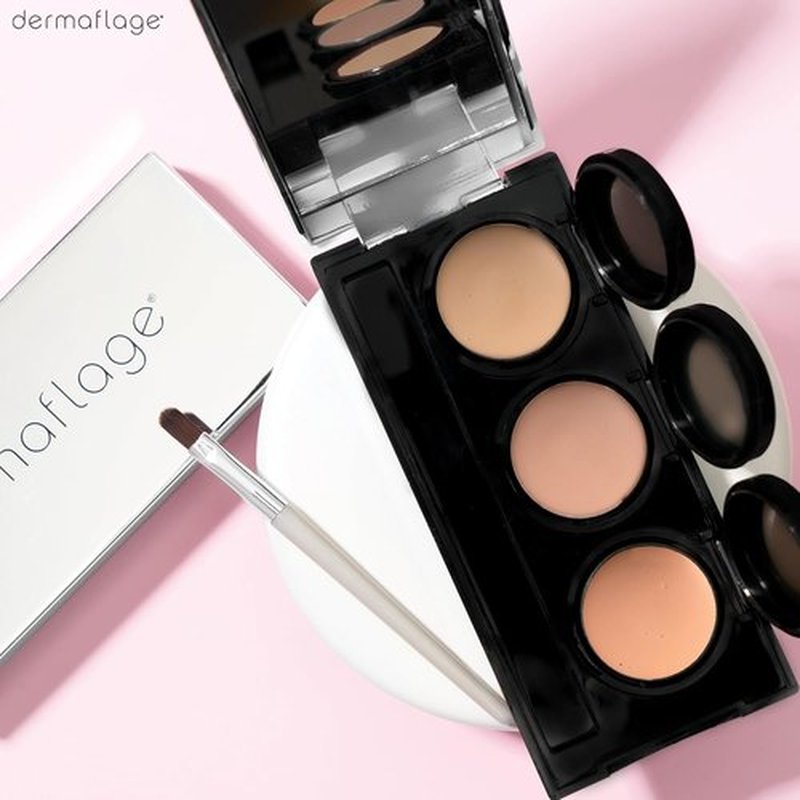Dermaflage Waterproof Concealer Palette - Full Coverage Matte Finish for Face & Body | Hides Dark Circles & Acne