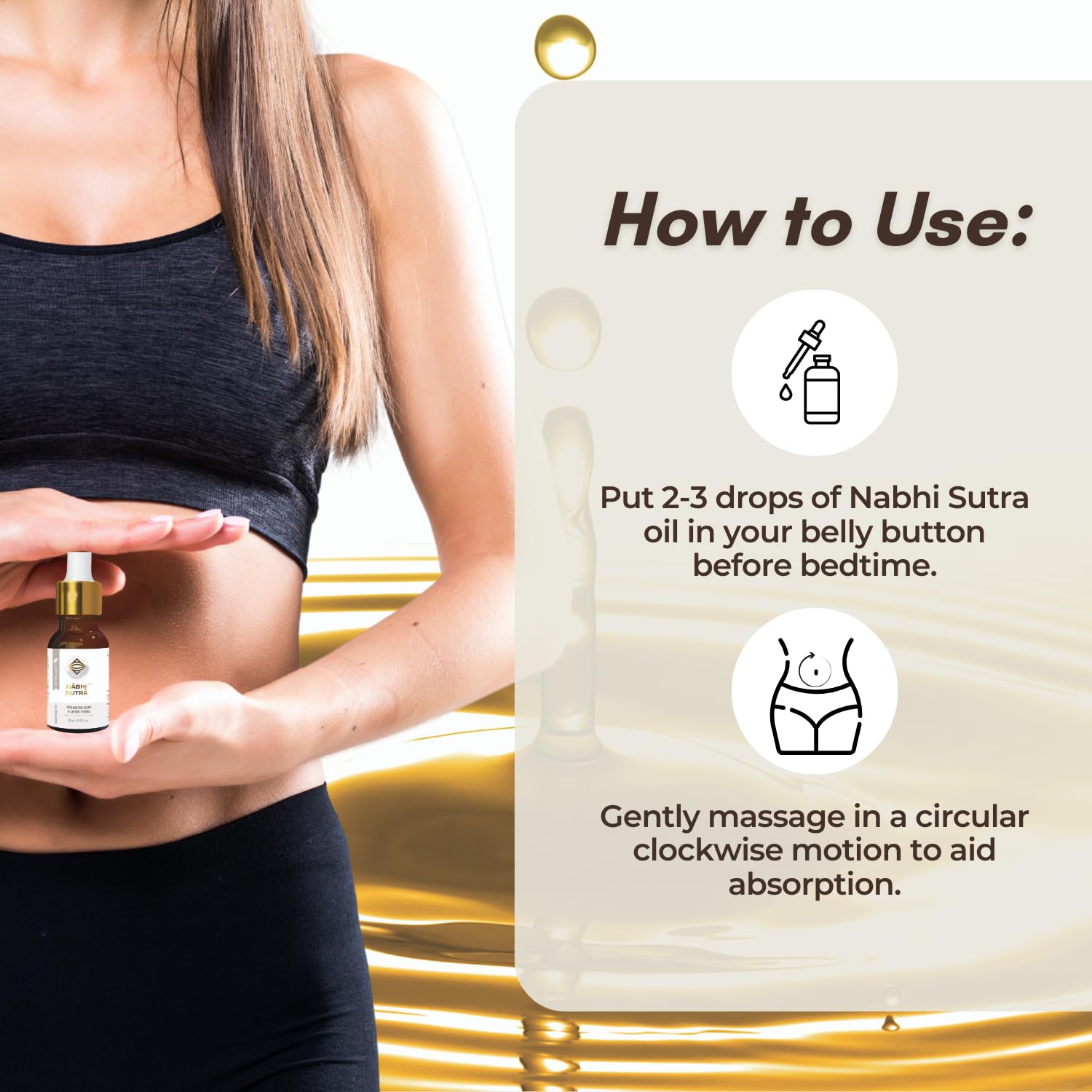 Nabhi Sutra Belly Button Oil | Ayurvedic Blend with Tagar & Cow Ghee | 15ml