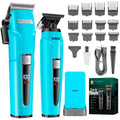 VGR 694S2 Professional Hair Clippers for Men - Cordless Barber Clipper & Trimmer Set with Charging Dock, 440 Min Runtime & LED Display - Rechargeable Hair Cutting Kit for Barbers & Home Use(Green)