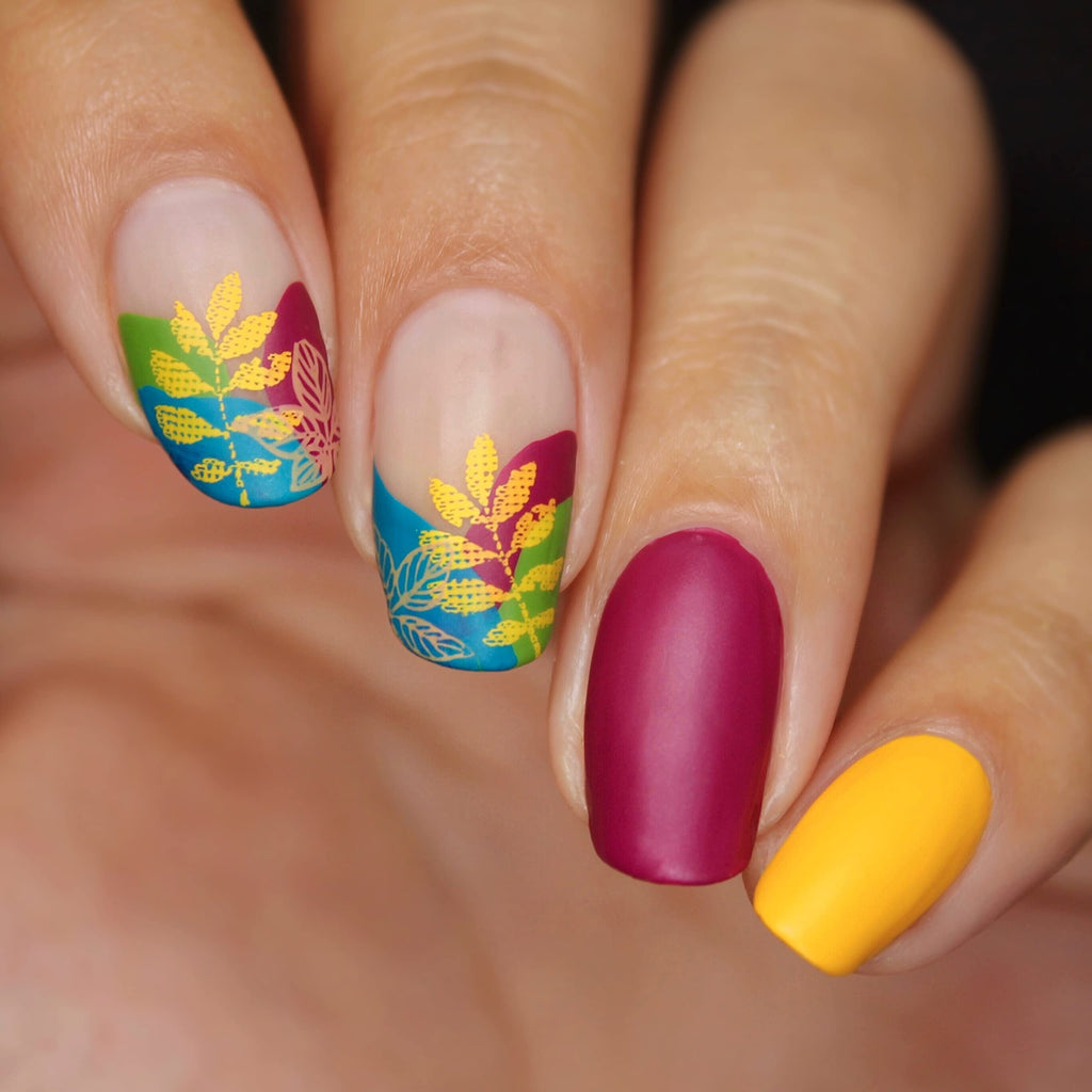 Whats Up Nails - Fall Stamping Plates 2 pack (B053, B071) for Autumn Thanksgiving Day Nail Art Design