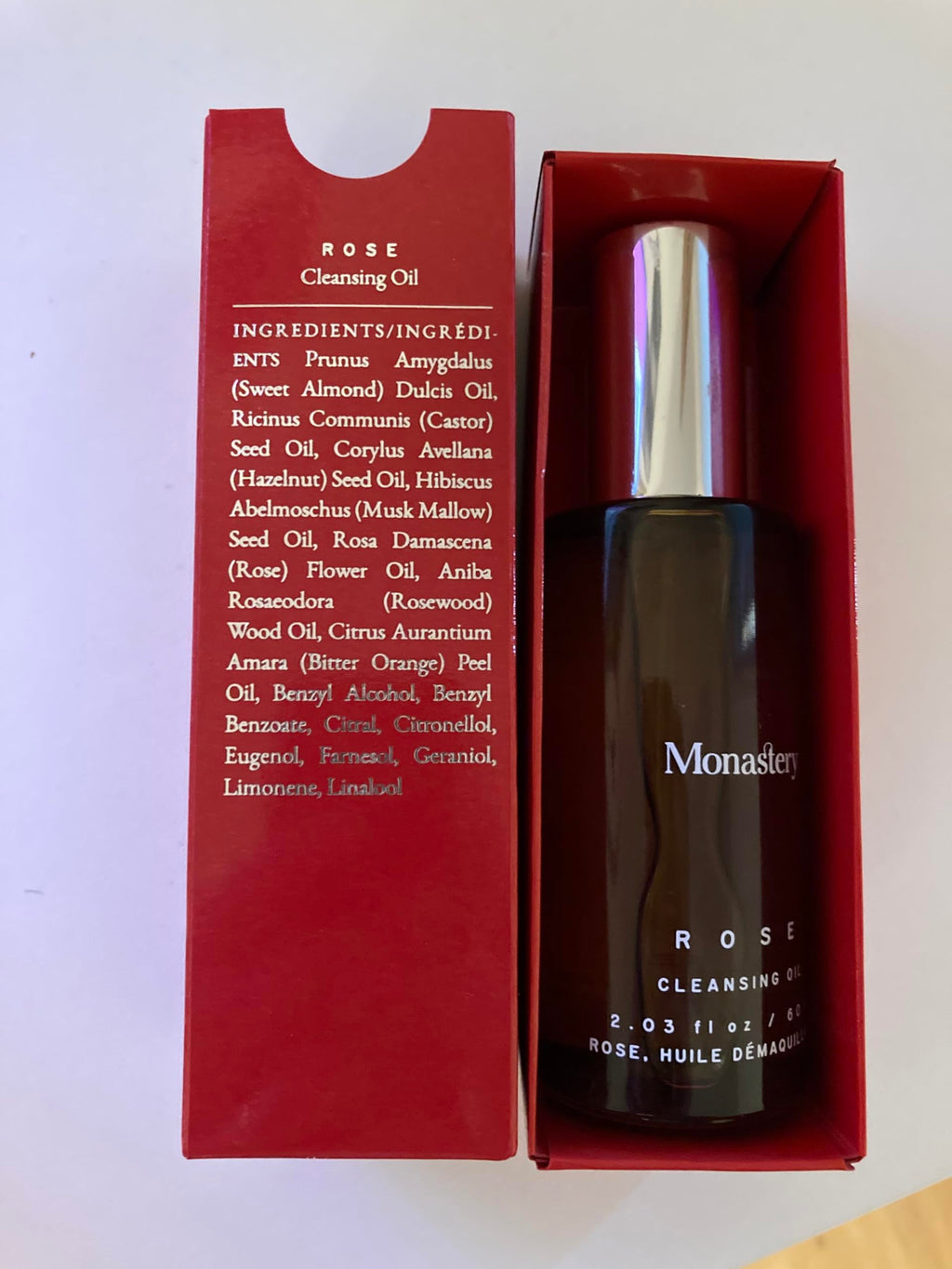 Monastery Rose Facial Cleansing Oil - 100 Petals of Rose Bourbonia from Reunion Island - Makeup Melting Cleansing Oil for Nourished, Balanced Skin - 1.70fl oz (50ml)