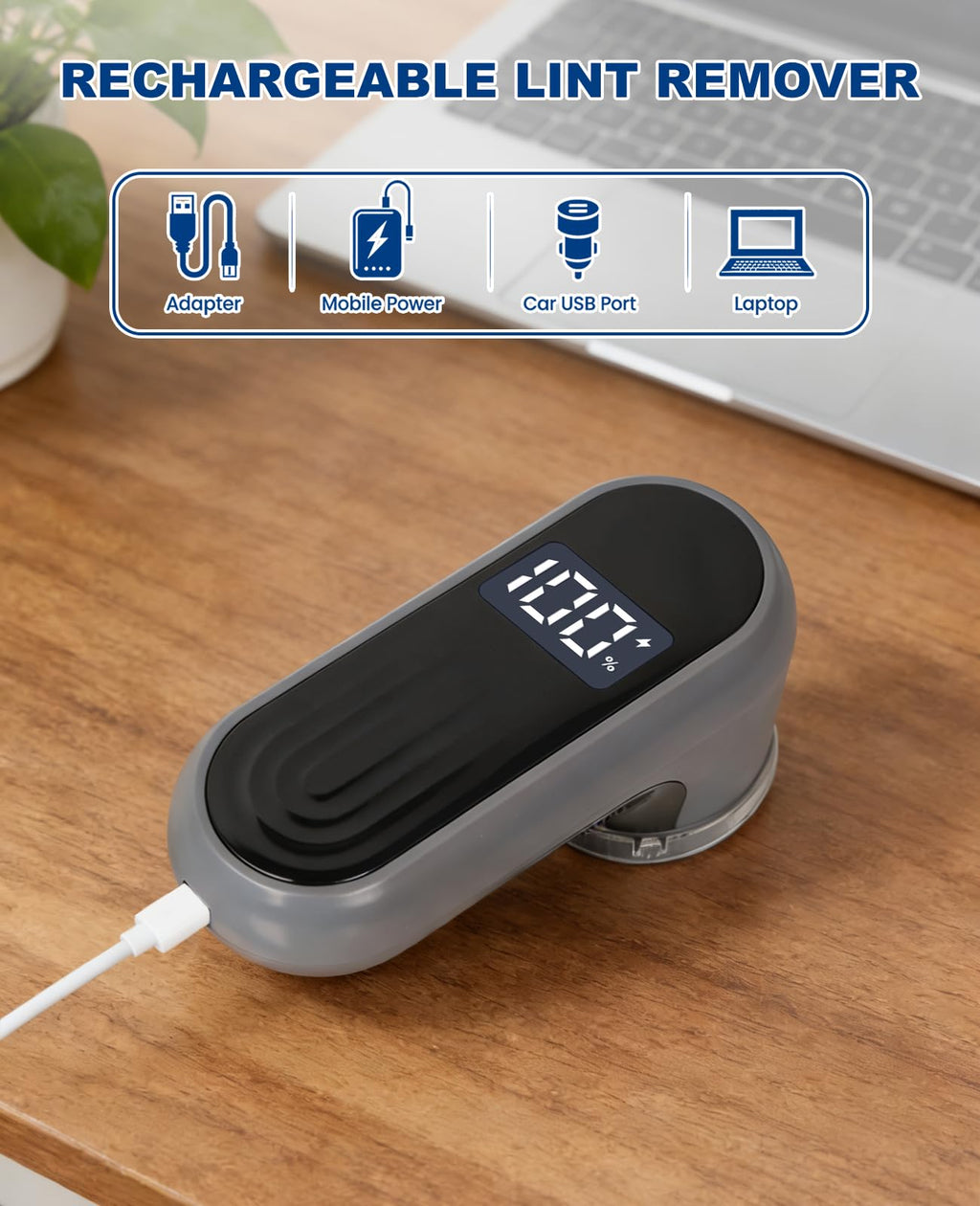 Killrose Fabric Shaver | Lint Remover with Digital Display, 6-Leaf Blade Electric Lint Shaver for Clothes, Sweaters, Furniture - 9000 RPM USB-C Rechargeable, Safe for All Fabrics