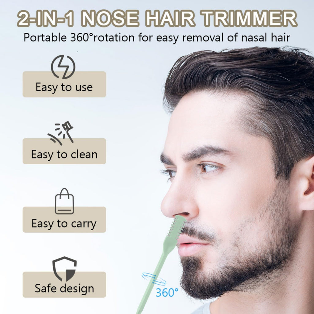 JIAOYANG 2-in-1 Nose Hair Trimmer for Women: 2026 Portable Double Sided 360° Rotating Nasal Hair Cutter for Women