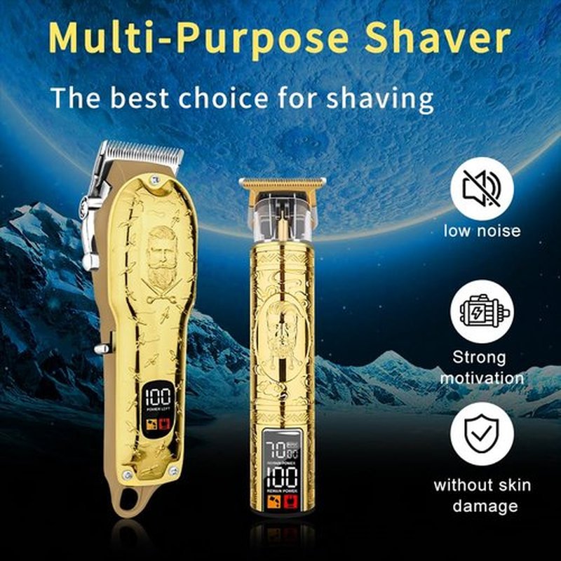 LQT Rechargeable Hair Clipper for Men - Cordless Grooming Tool with Long-Lasting Battery, LED Display, Precision Durable Blades, Low Noise Trimmer, Perfect for Beard and Hair Grooming (Man)