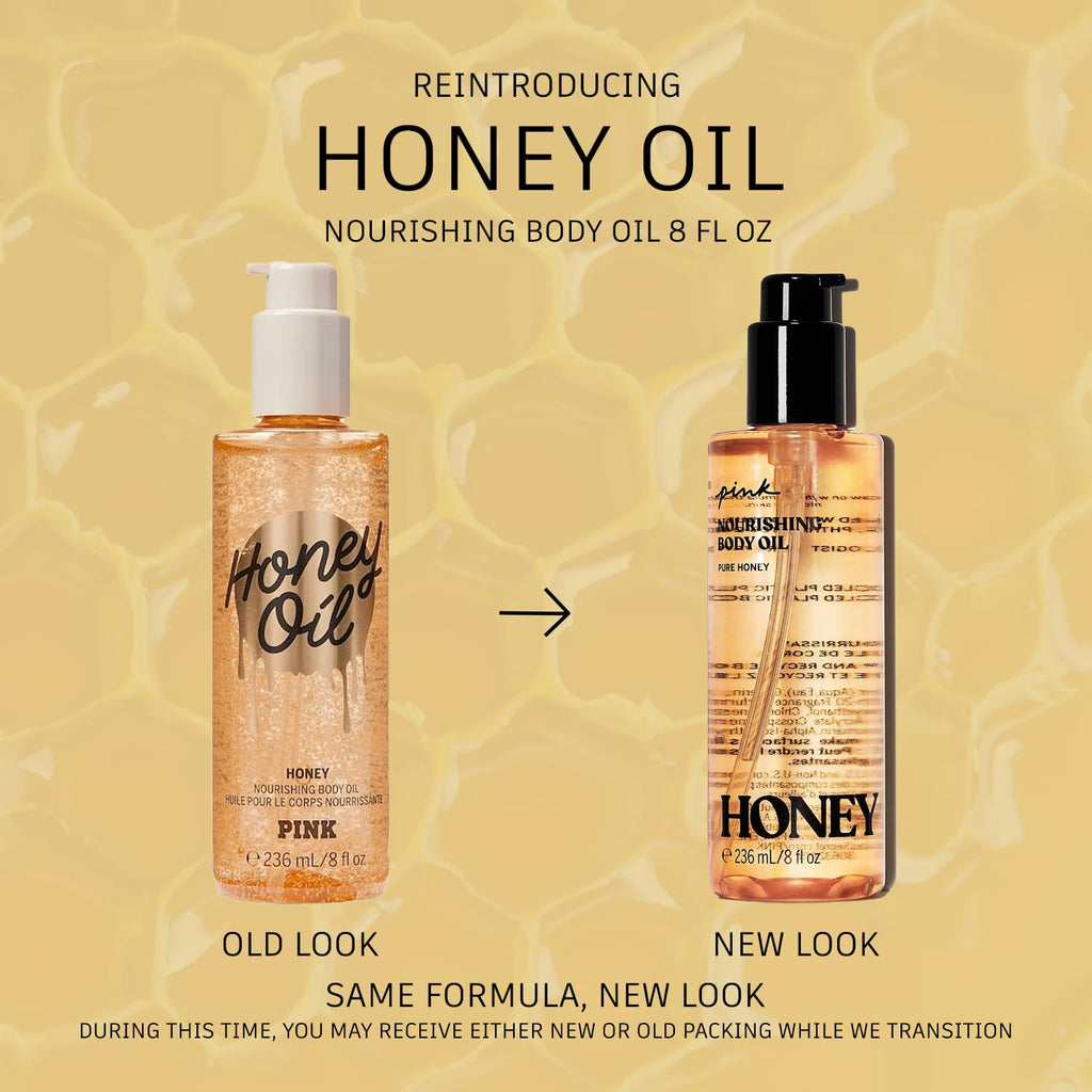 Victoria's Secret Pink Honey Body Oil - Soothing Moisturizer for Soft Skin | 8 oz.