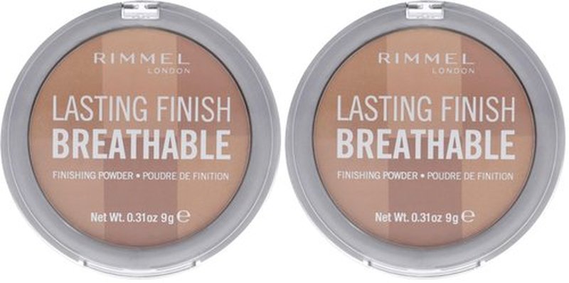 Rimmel LONDON Lasting Finish Breathable Finishing Powder, 002 Dawn, 0.28 Ounce (Pack of 2)