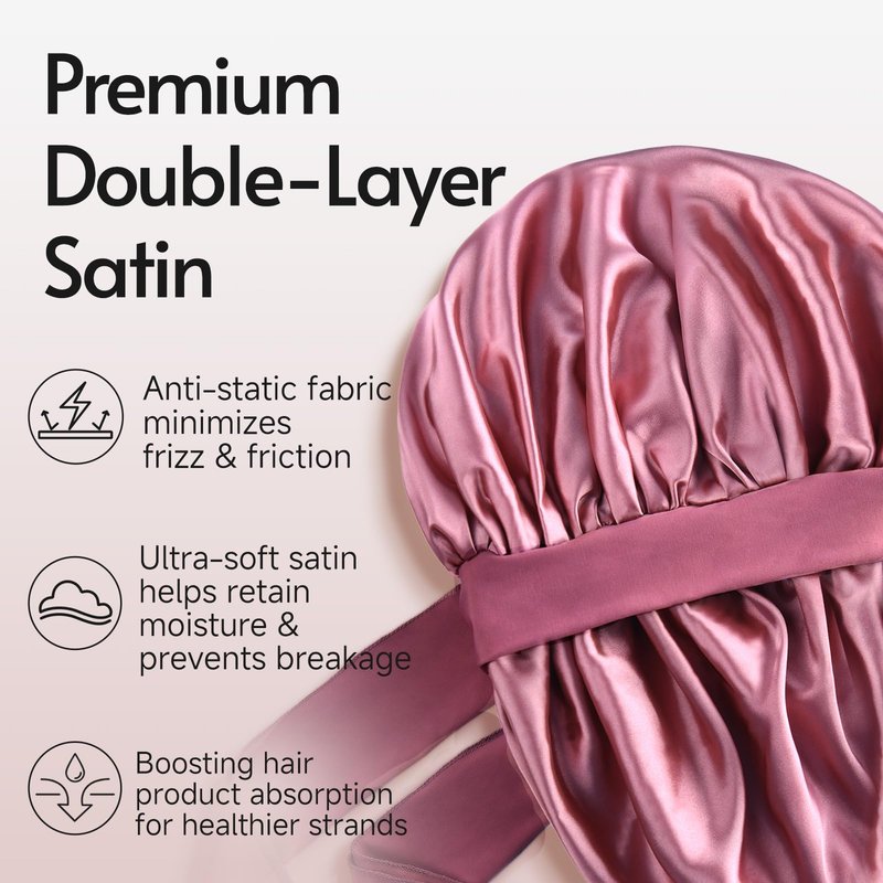Yanideer 3 pcs Silk Bonnet for Sleeping Double Layer Satin Lined Hair Satin Bonnet with Tie Band for Women Curly Hair Gold