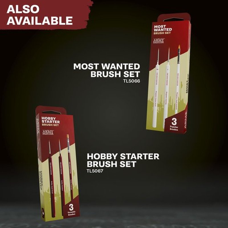 The Army Painter, Masterclass Drybrush Set, 3 Sizes Hobby Drybrushes, Goat Hair Brush Set: 15mm Mighty Drybrush, 12mm Moderate Drybrush, 7mm Miniature Drybrush for Tabletop Roleplaying