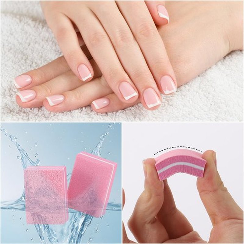 Nail Buffers 200 Pcs Mini Nail Buffer for Natural Nails 100/180 Grit Buffers for Nails Polishing(Pink)
