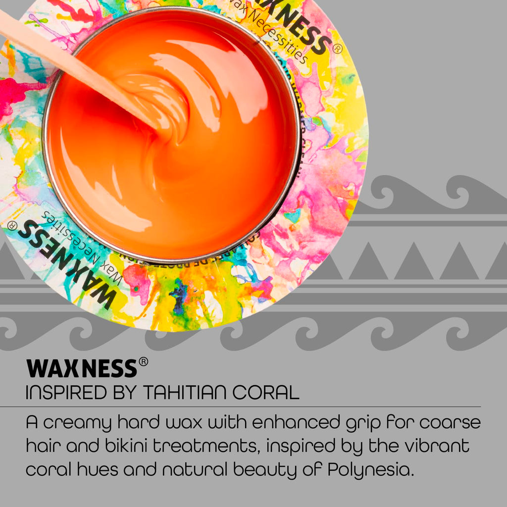 Waxness Tahitian Coral Hard Wax Beads 2.2 lb (1 kg) – Creamy Texture with Strong Grip for Bikini & Coarse Hair, Smooth Application for Sensitive Skin – Made in Italy