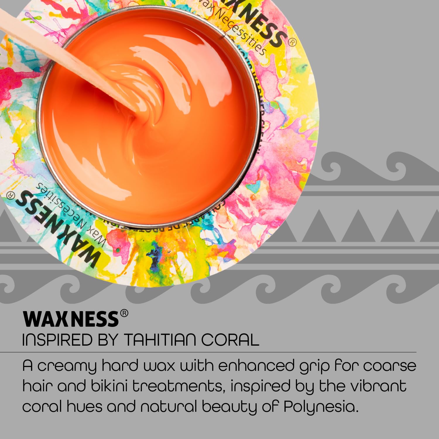 Waxness Tahitian Coral Hard Wax Beads 2.2 lb (1 kg) – Creamy Texture with Strong Grip for Bikini & Coarse Hair, Smooth Application for Sensitive Skin – Made in Italy
