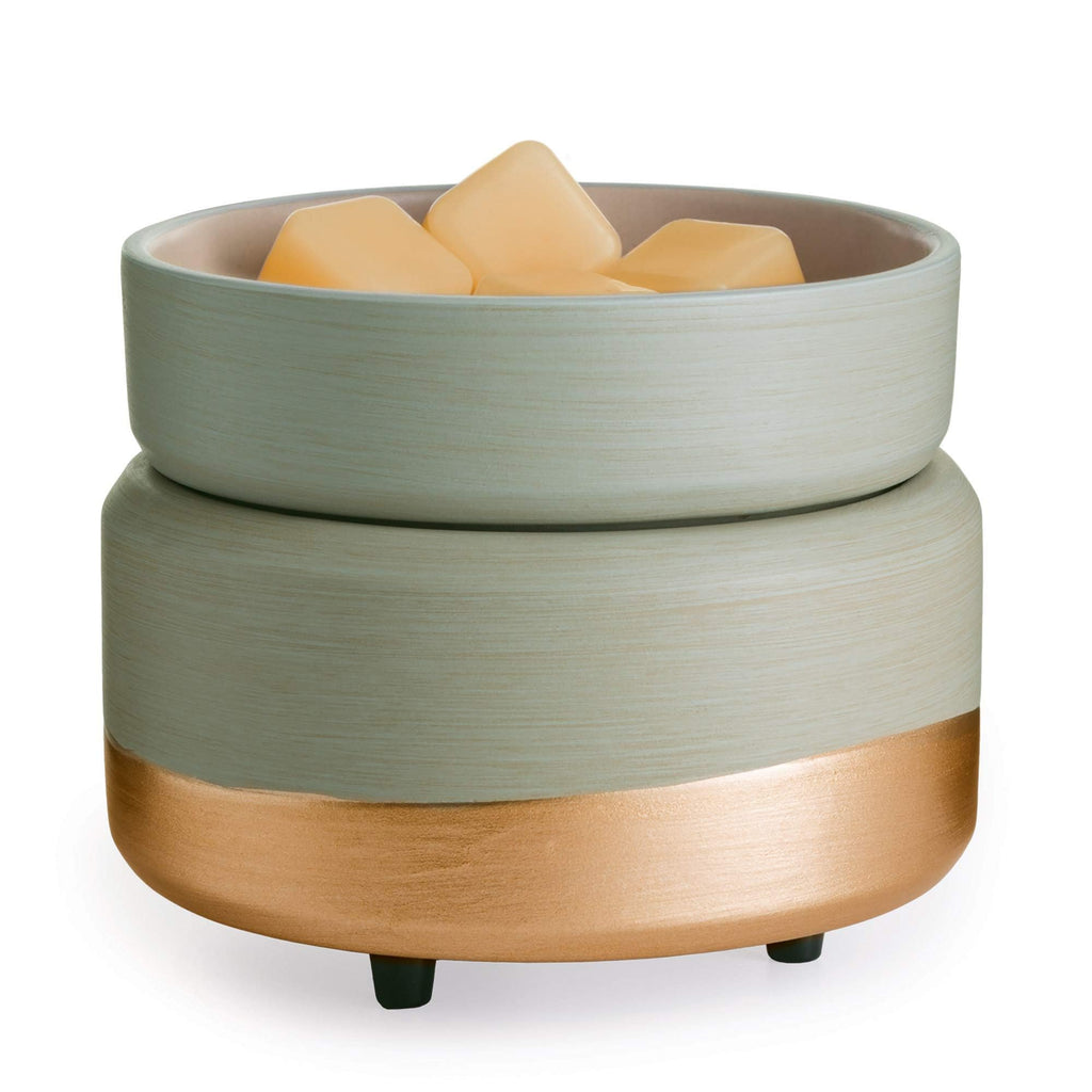CANDLE WARMERS ETC 2-in-1 Candle and Fragrance Warmer for Warming Scented Candles or Wax Melts and Tarts with to Freshen Room, Midas