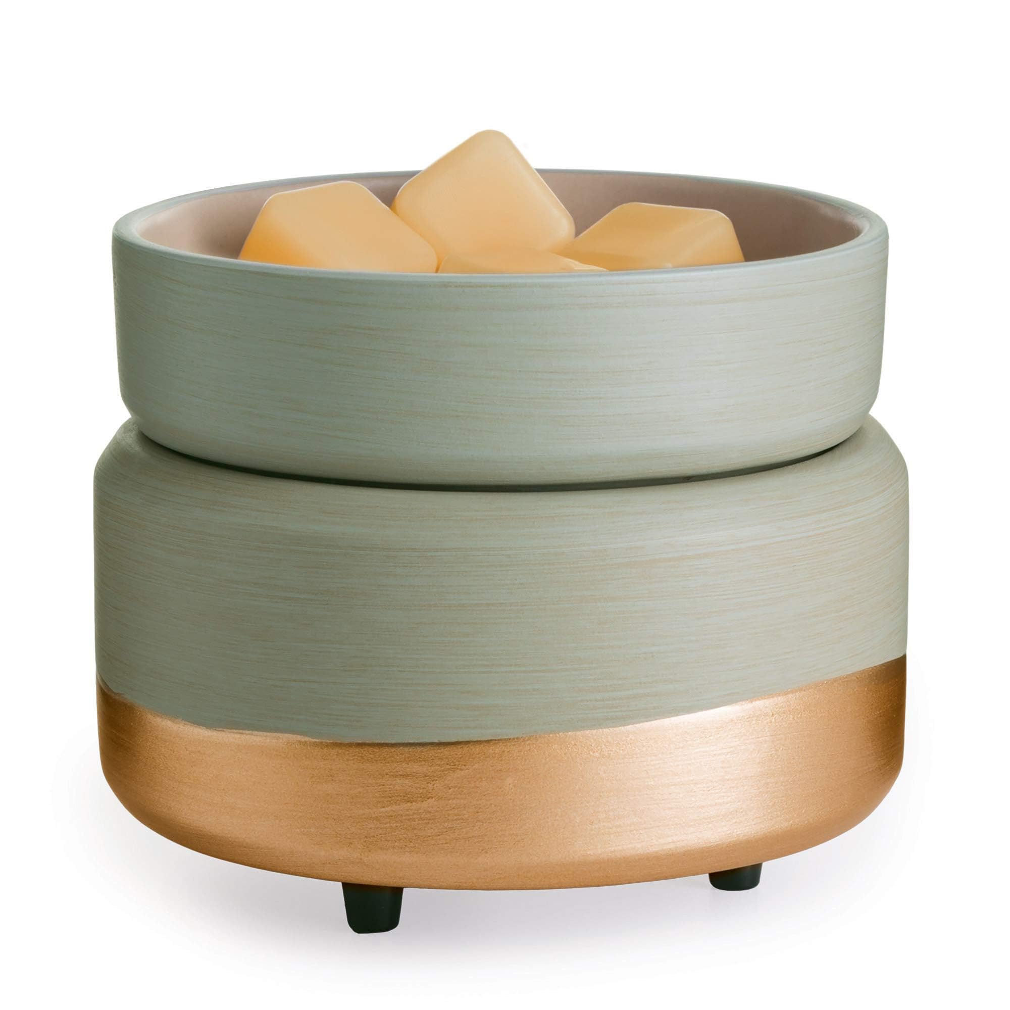 CANDLE WARMERS ETC 2-in-1 Candle and Fragrance Warmer for Warming Scented Candles or Wax Melts and Tarts with to Freshen Room, Midas