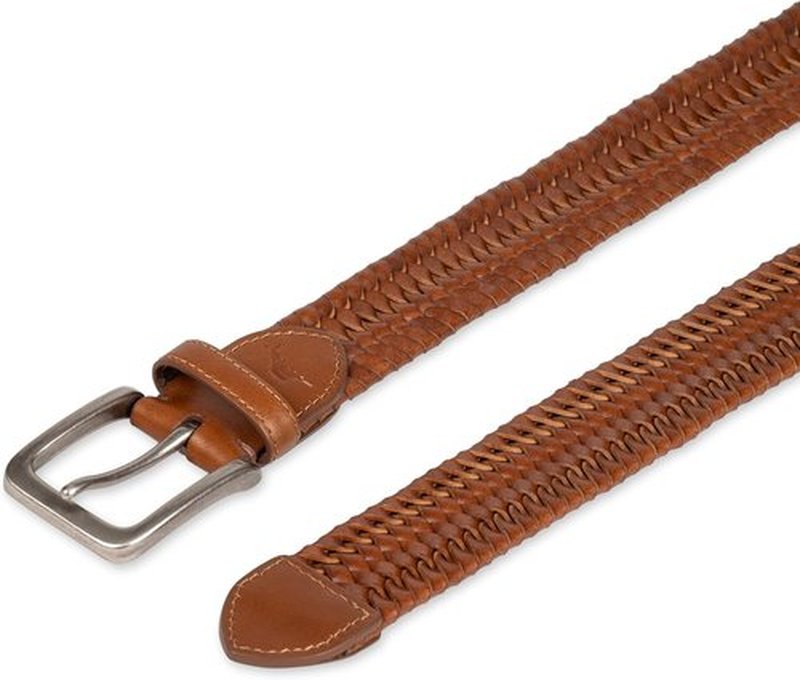 Tommy Bahama Men's Braided Leather Belt - Fully Adjustable Comfort Design for Everyday Style