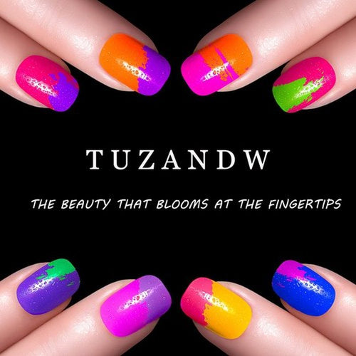 24Pcs Long Press-on Coffin Fake Nails with Flowers Designs, Full Cover Acrylic Matte False Nails Gradient with Rhinestones, Stick-on Nails for Women