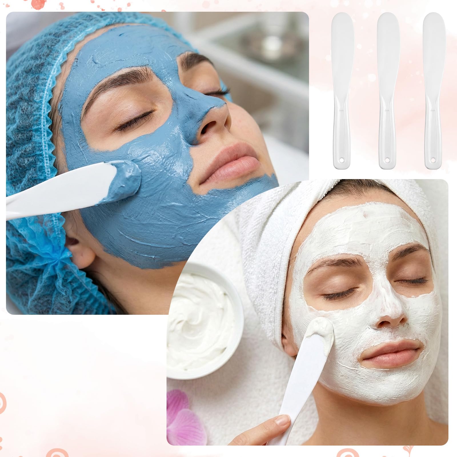 Xelsluthe 10 Pcs Cosmetic Spatula Plastic Face Cream Spatula Mask Lotion Applicator Tool Disposable Spatulas for Face Mask Skin Care
