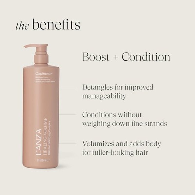 L'ANZA Healing Volume Conditioner - Volumizing, Lightweight Moisture, Color Safe | Anti-Frizz, Sulfate Free