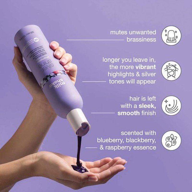 milk_shake Silver Shine Purple Shampoo 10.1 Fl Oz | Conditioner 8.4 Fl Oz - Eliminate Brassiness for Blonde Hair