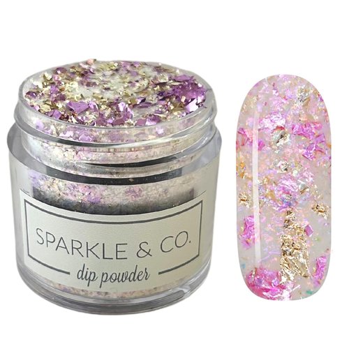 Sparkle & Co. Dip Powders – dp.310 I Can Buy Myself Flowers (Opal & Foil Dip) 1 Ounce Dipping Powder Jar For Manicure DIY Spring Shade, No Lamp Needed