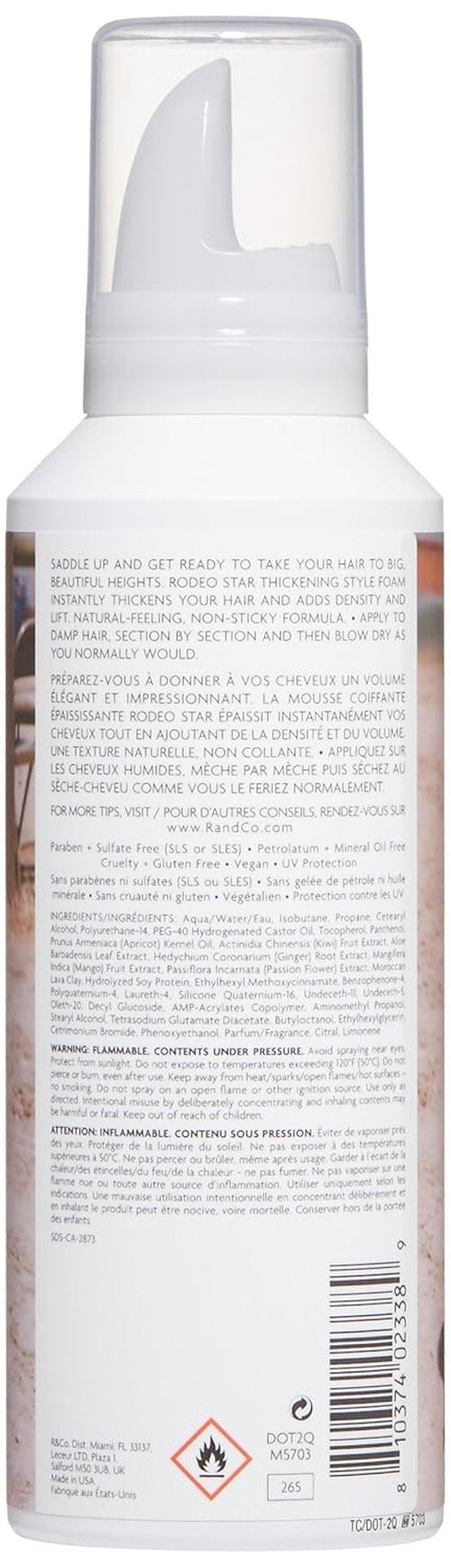 R+Co RODEO STAR Thickening Style Foam - Volumizing & Texturizing Hair Foam for All Hair Types