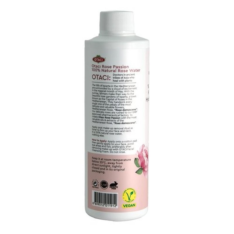 OTACI Rose Passion 100% Natural Rose Water Hydrating Toner, Facial Skin Moisturizer Hydrating Natural Cleanser (250ml)