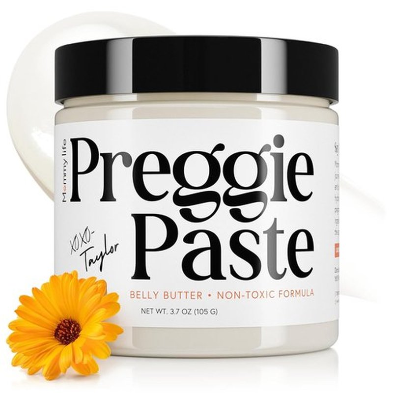 **MOMMY LIFE Preggie Paste Belly Butter - Non-Toxic Stretch Mark Cream with Manuka Honey & Vitamin E | 3.7oz**