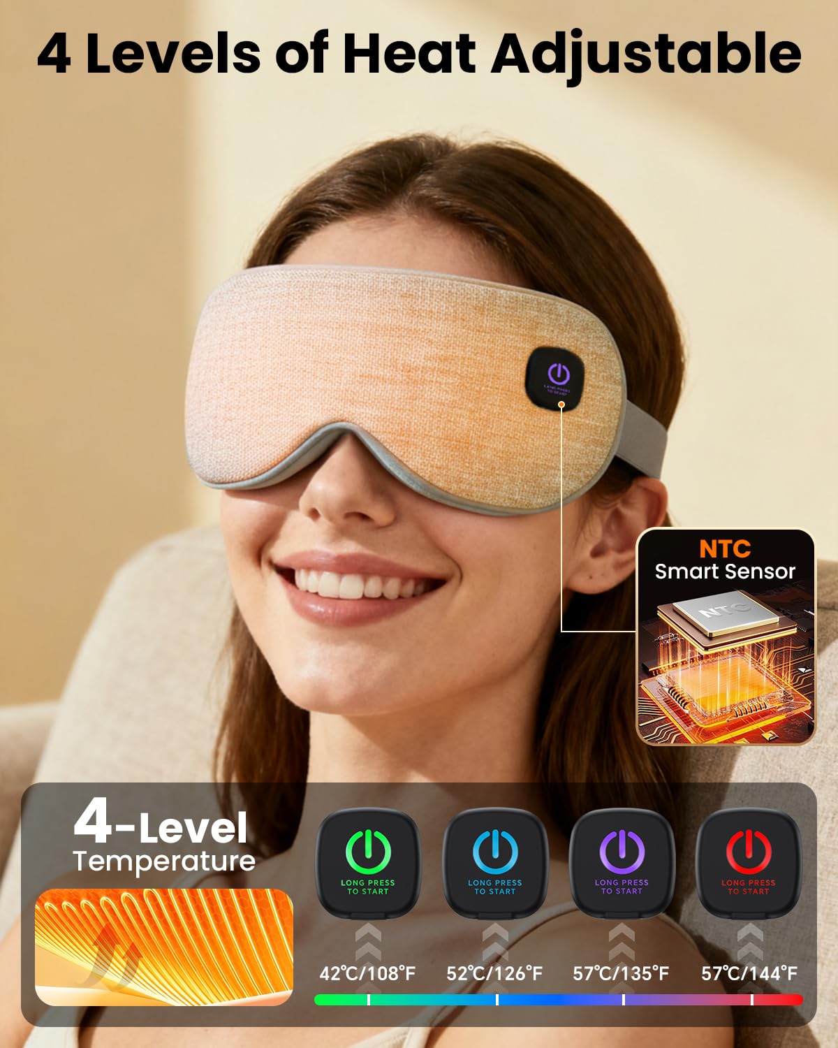 Heated Eye Mask - Cordless Eye Mask for Dry Eyes